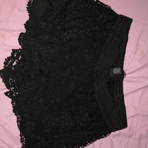 black lace shorts